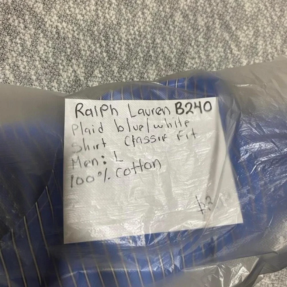 Polo Ralph Lauren blue button-up shirt classic fit L 100% cotton. SKU-B240